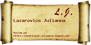 Lazarovics Julianna névjegykártya